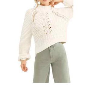 Free People Ivory Sweetheart Sweter NWT Size XS